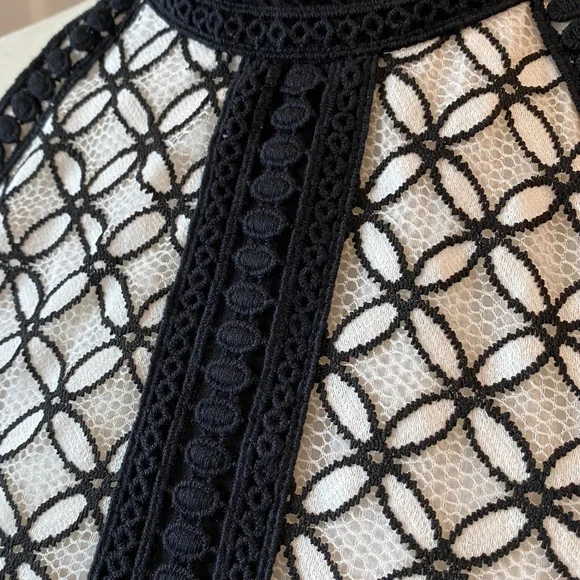 Eri + Ali Ninetta Lace‎ Black White Dress, Size 4 - Picture 13 of 17